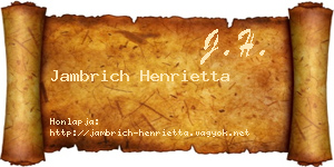 Jambrich Henrietta névjegykártya