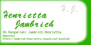 henrietta jambrich business card